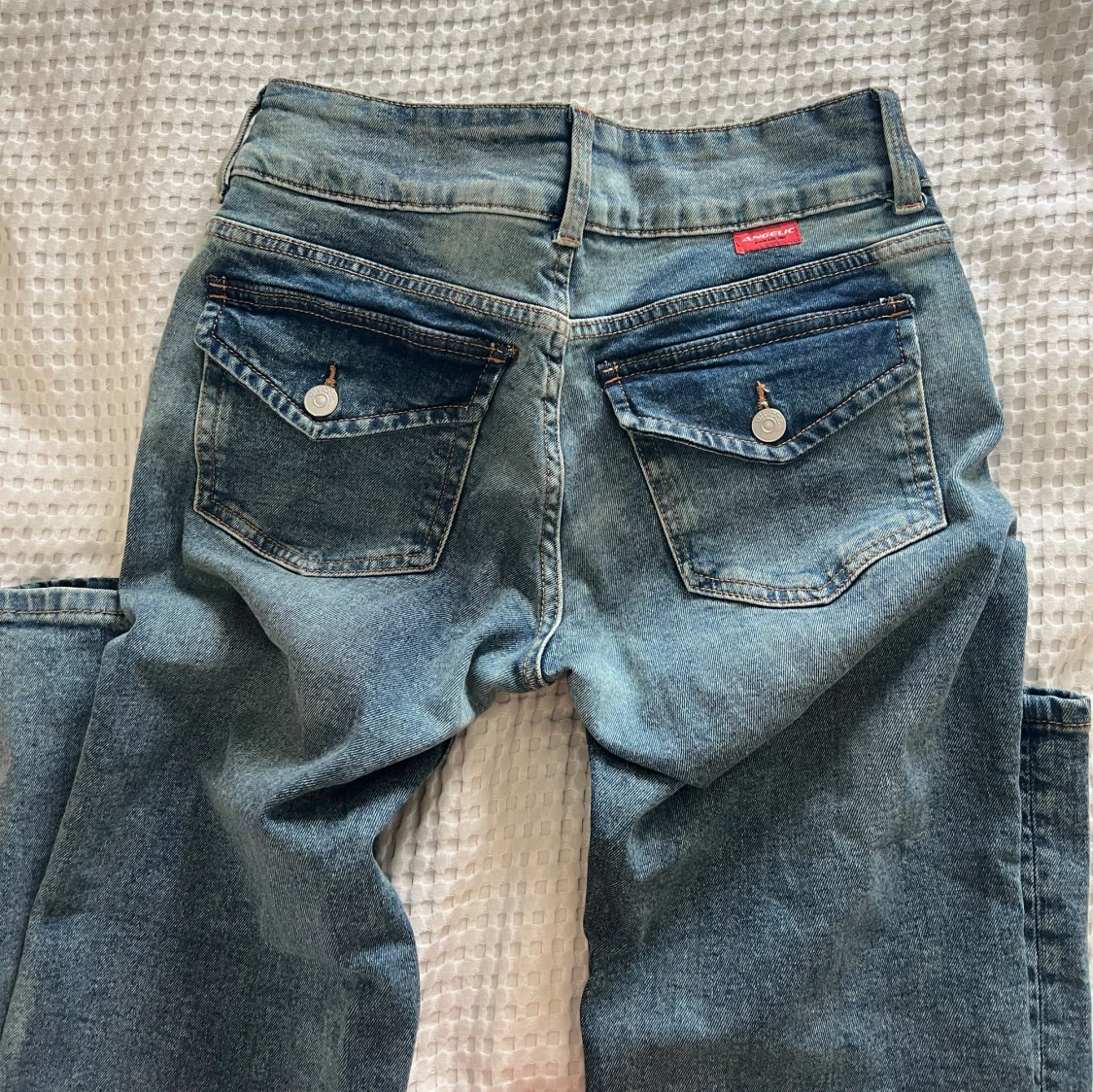 Lågmidjade blå bootcut jeans - 2