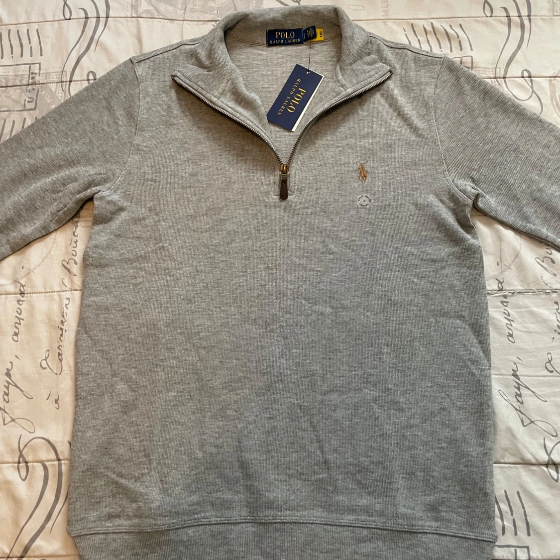 Grå half zip tröja från Polo Ralph Lauren - 1