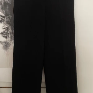 Svarta kostymbyxor från BikBok (Jackie) - Svarta kostymbyxor från BikBok i klassisk rak modell. Byxorna har en stilren look med normal passform och är perfekta för en clean och snygg outfit. Materialet känns mjukt och följsamt, och midjan är normalhög för en bekväm känsla.