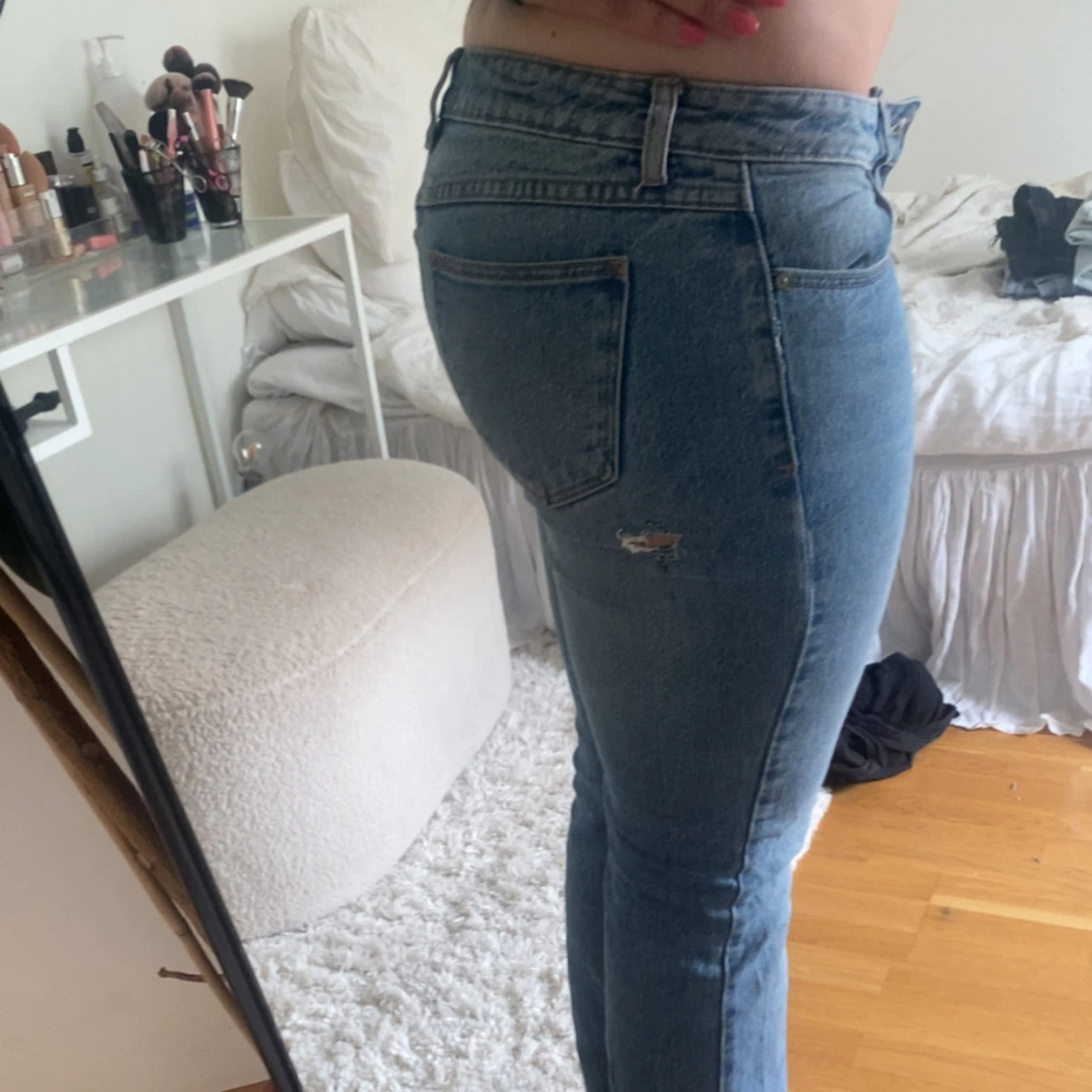 Abrand Low Boot jeans med hål - 1