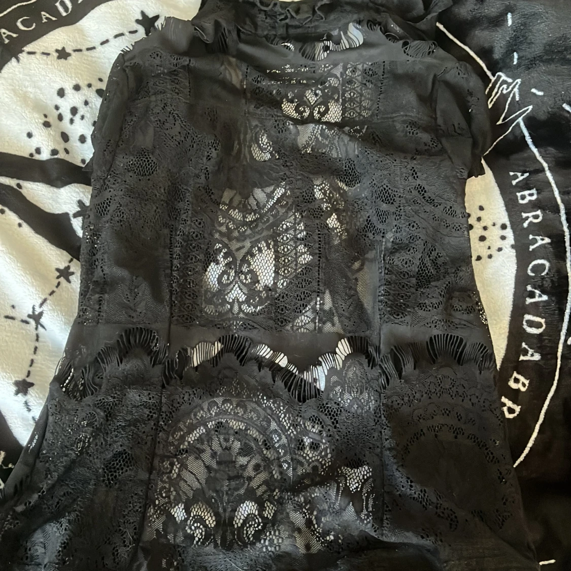 Svart spetsblus Killstar S - 3