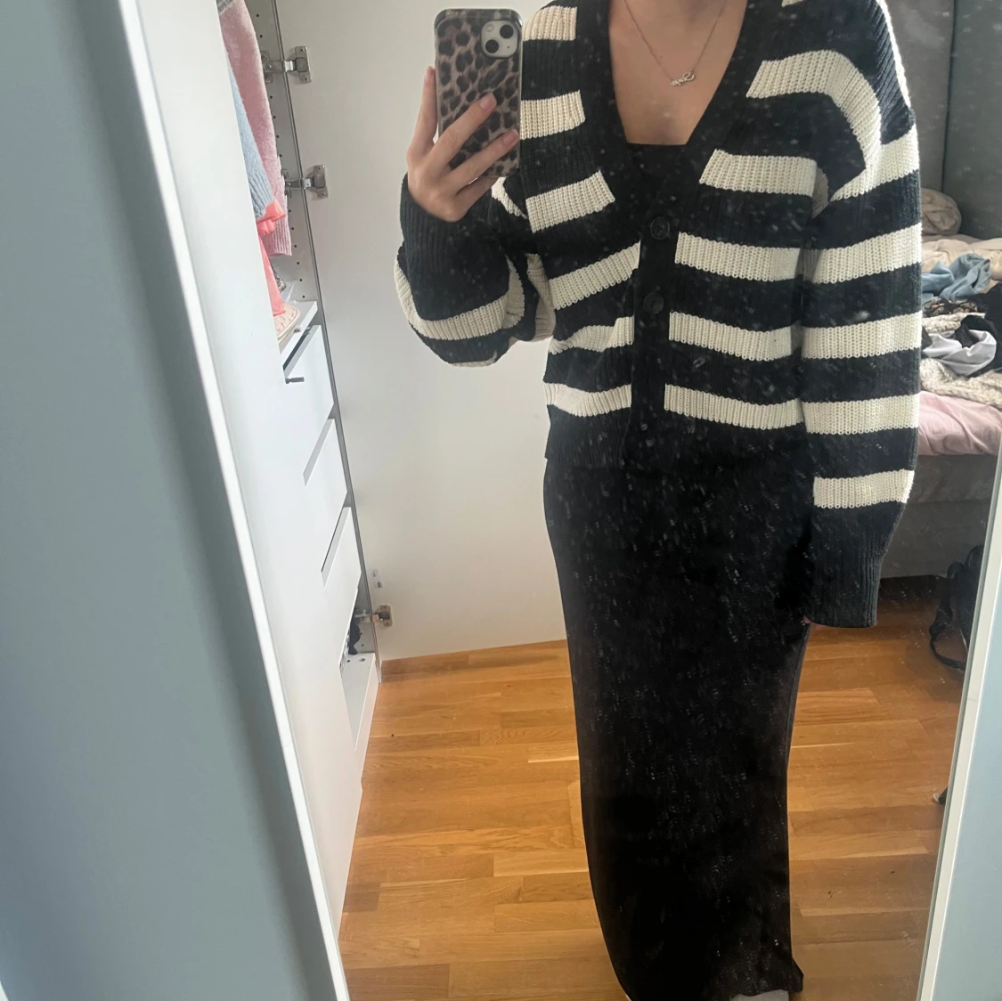 Randig svartvit kofta från H&M - 2