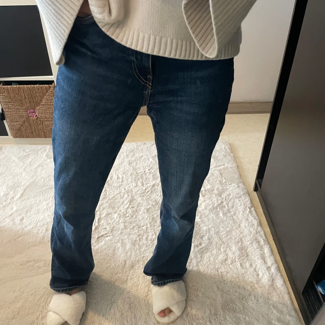 Blå bootcut jeans