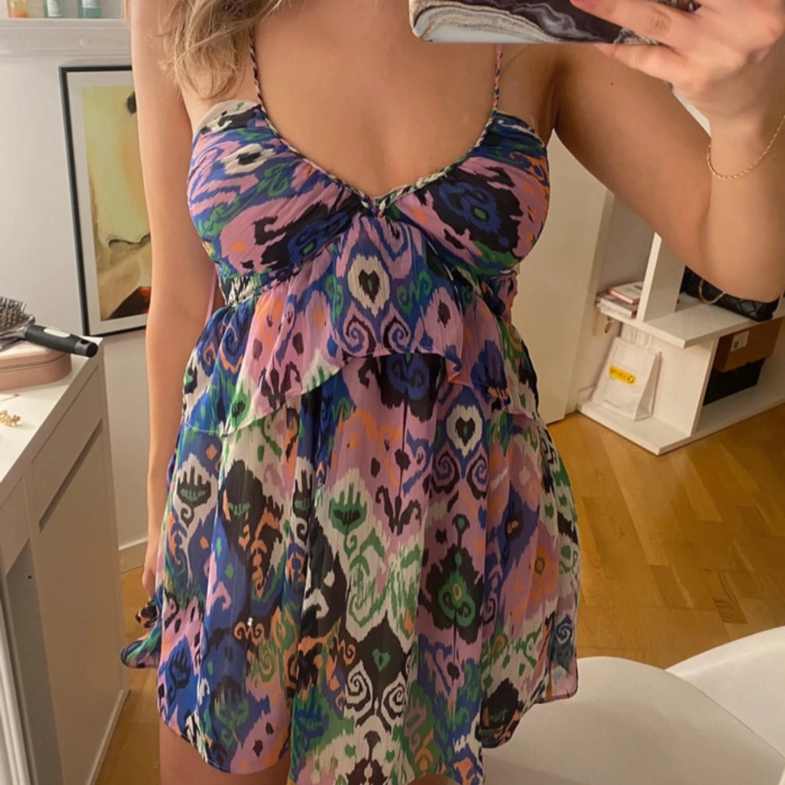 Mönstrad klänning zara - 1