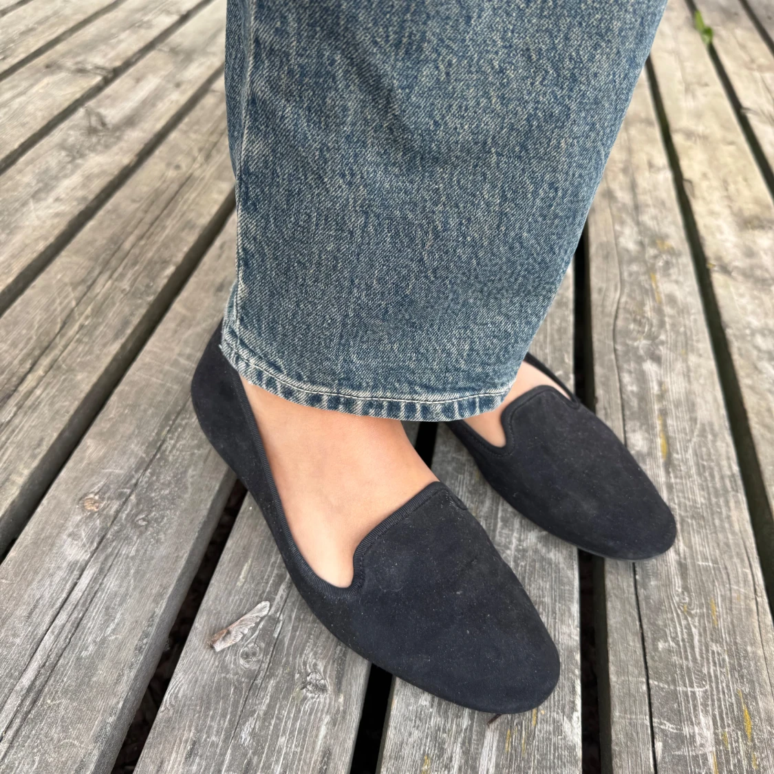 Svarta mockaloafers med rund tå - 1