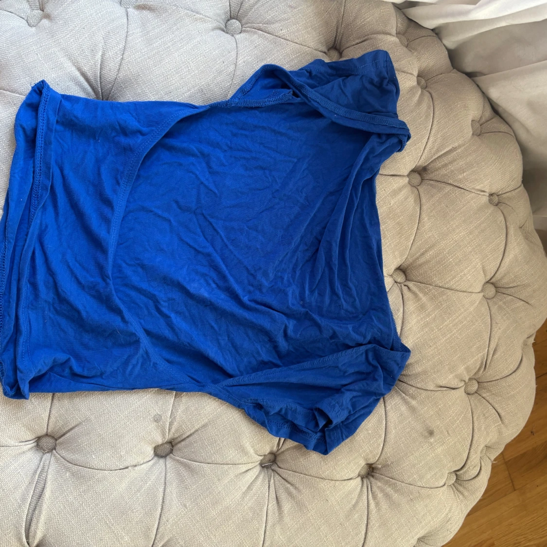 Kornblå enkel topp i bomull - 1