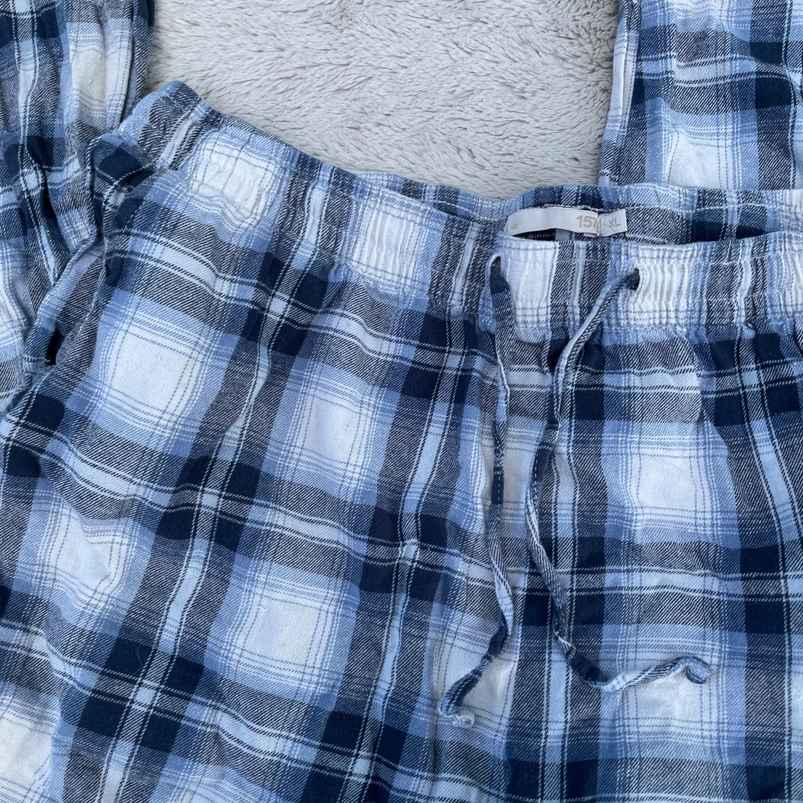 Rutig mjukisbyxa med snörning XL - 2