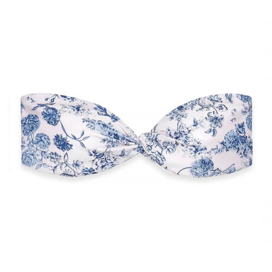 Blommig bandeau bikini i blått och vitt - 1