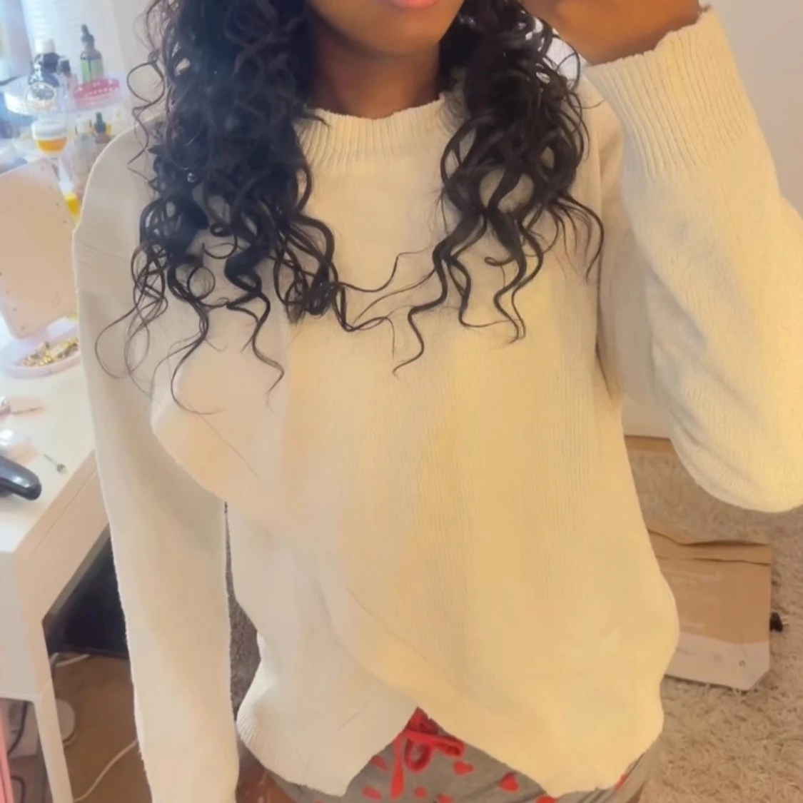 Vit stickad tröja - 2