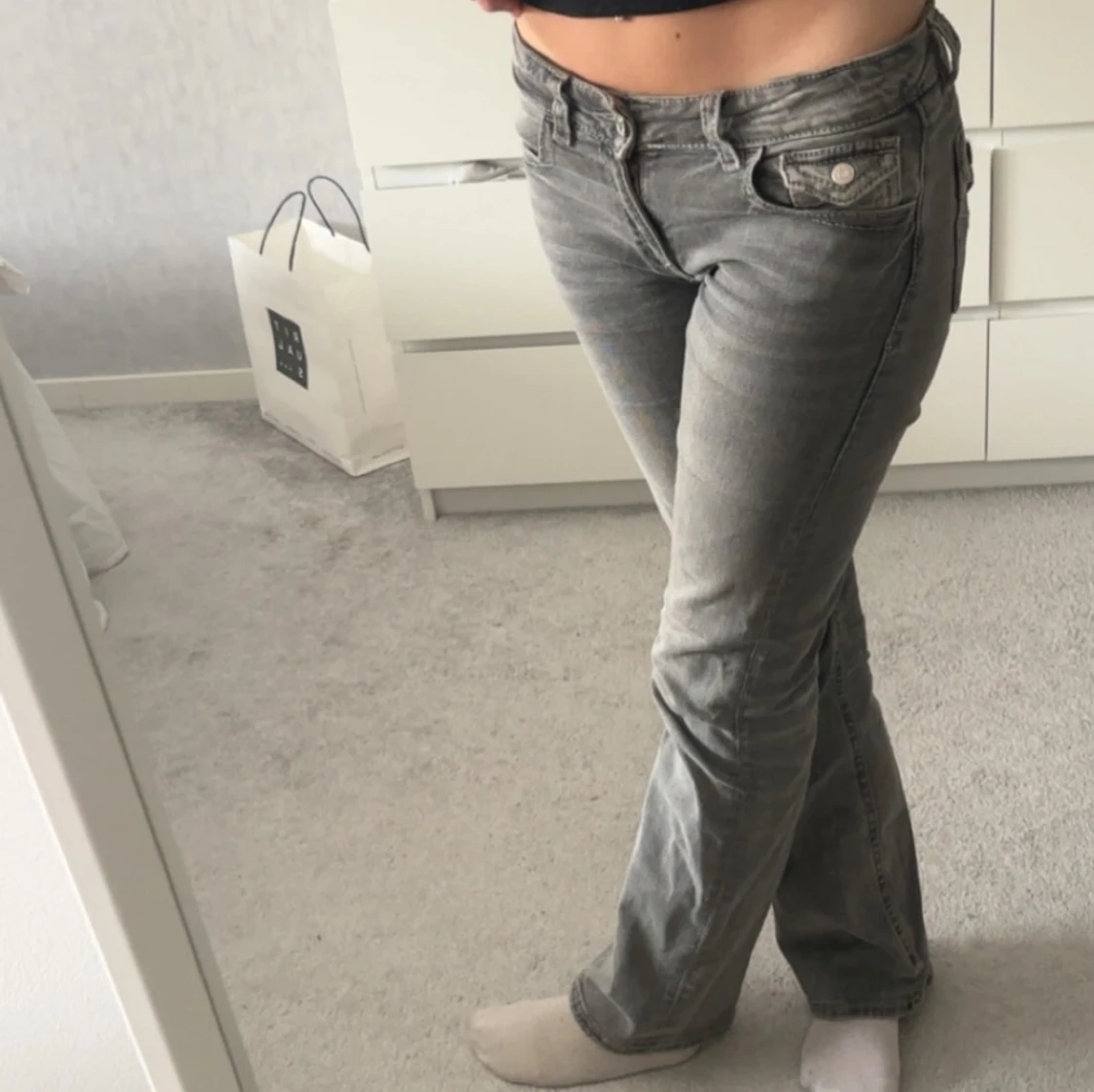 Grå jeans low