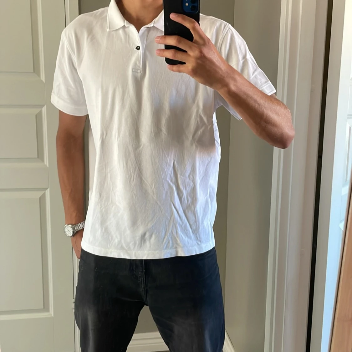 Vit pikétröja från Massimo Dutti