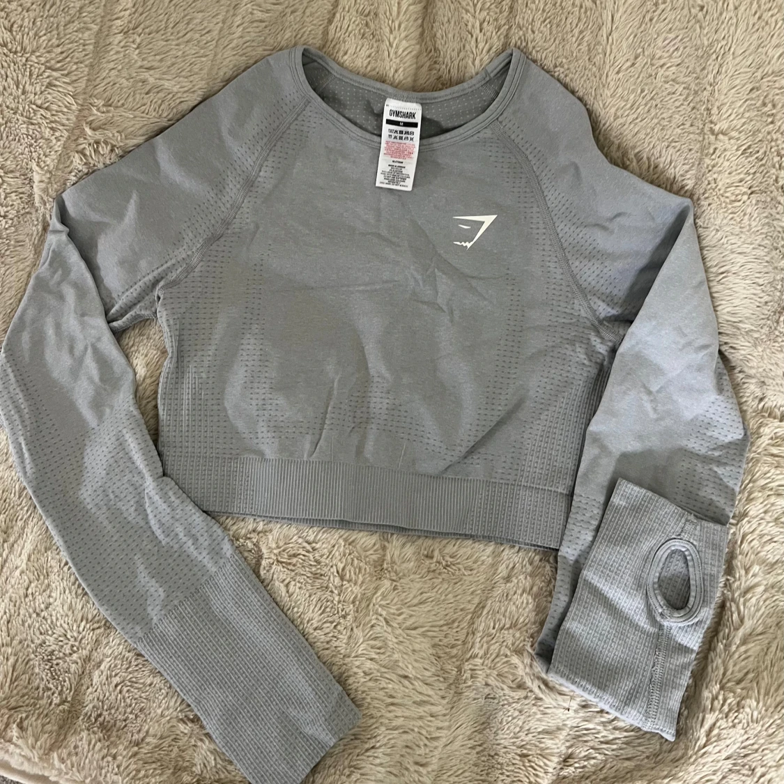 Grå croppad träningströja Gymshark - 1