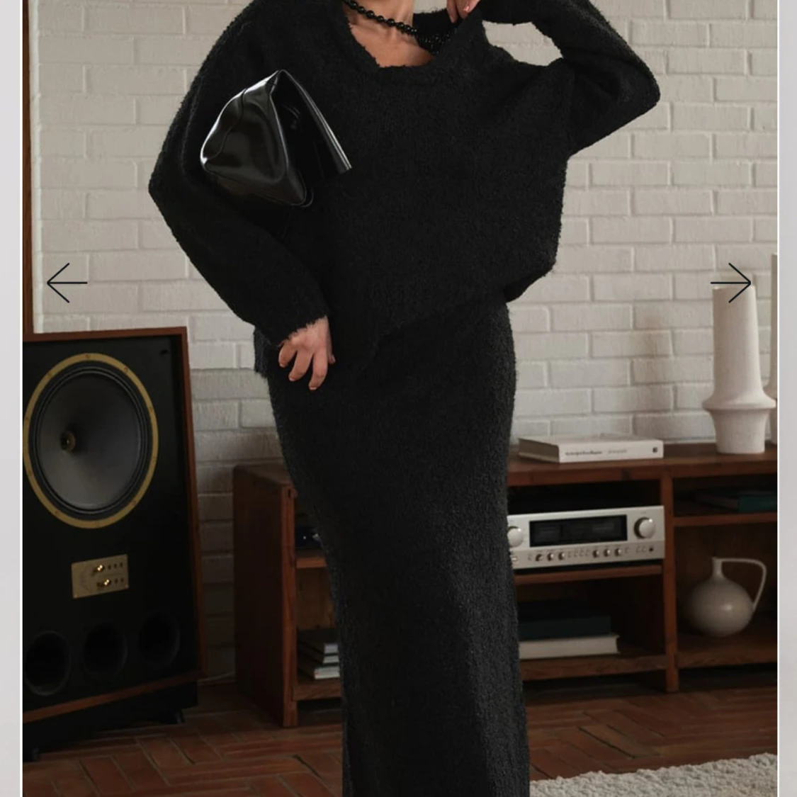 Svart lång stickad kjol