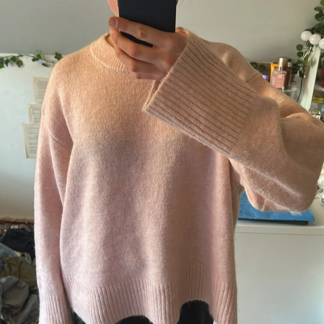 Ljusrosa stickad tröja från Gina Tricot - 2