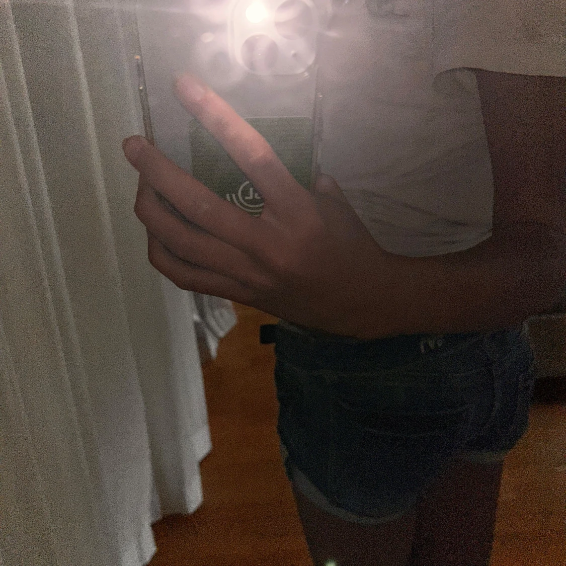 Blå jeansshorts med rå kant - 1