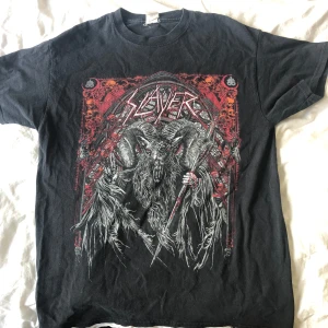 Slayer World Tour 2018 t-shirt - Svart Slayer t-shirt från Gildan med fet tryck fram av en demon med horn och pentagram, samt turnédatum på ryggen. Klassisk rund hals och korta ärmar. 