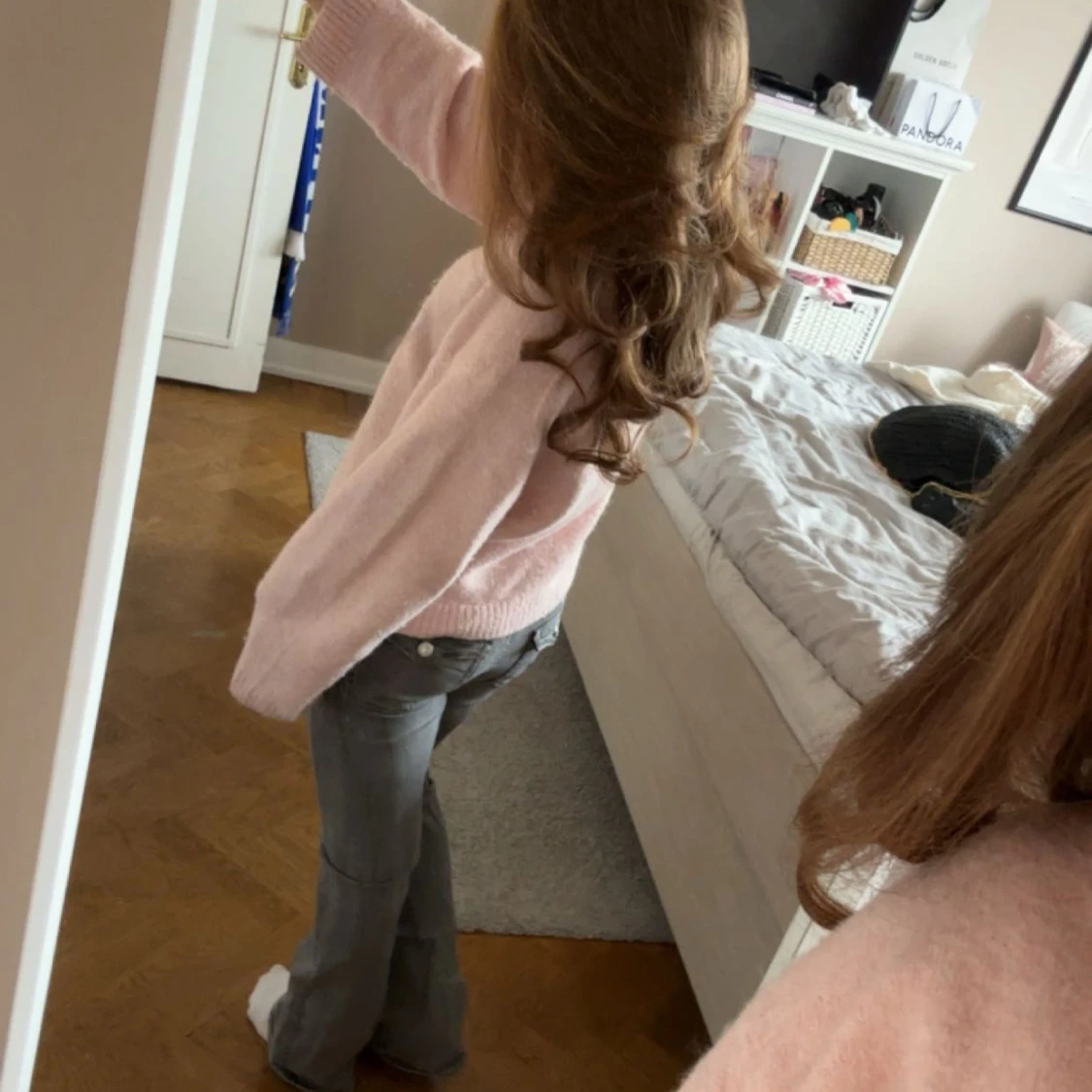 Grå jeans med fickor  - 1