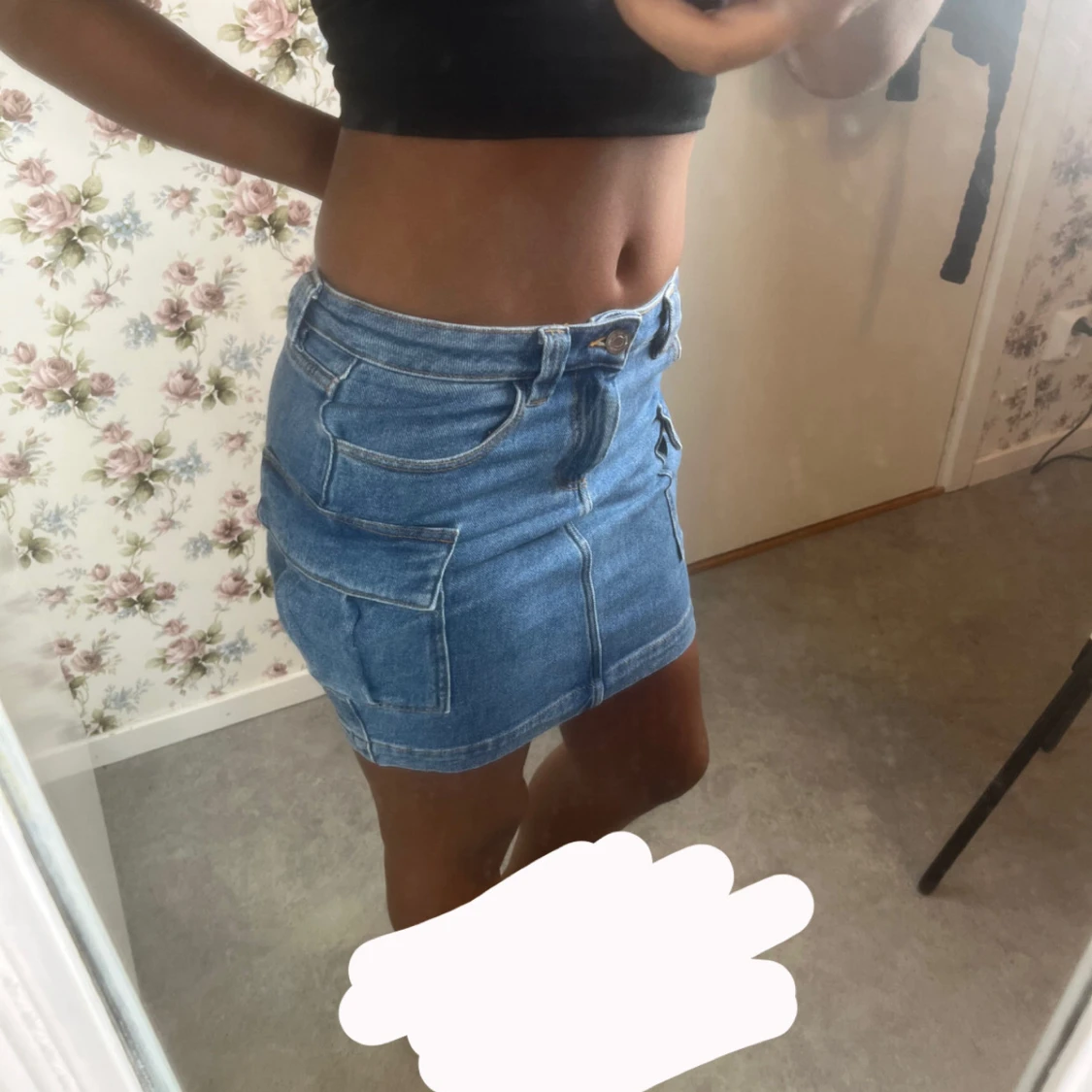 Blå jeanskjol med fickor från Wow - 1