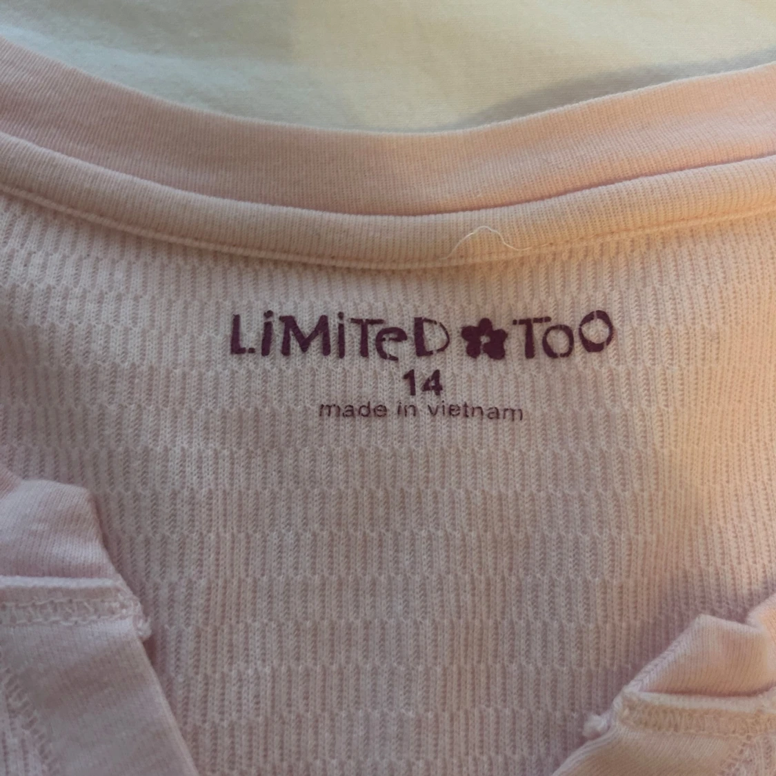 Ljusrosa långärmad topp med blommor och glitter - 2