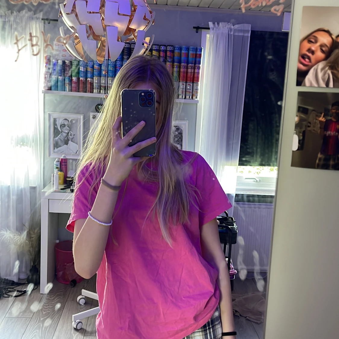 Rosa t-shirt i bomull - 4