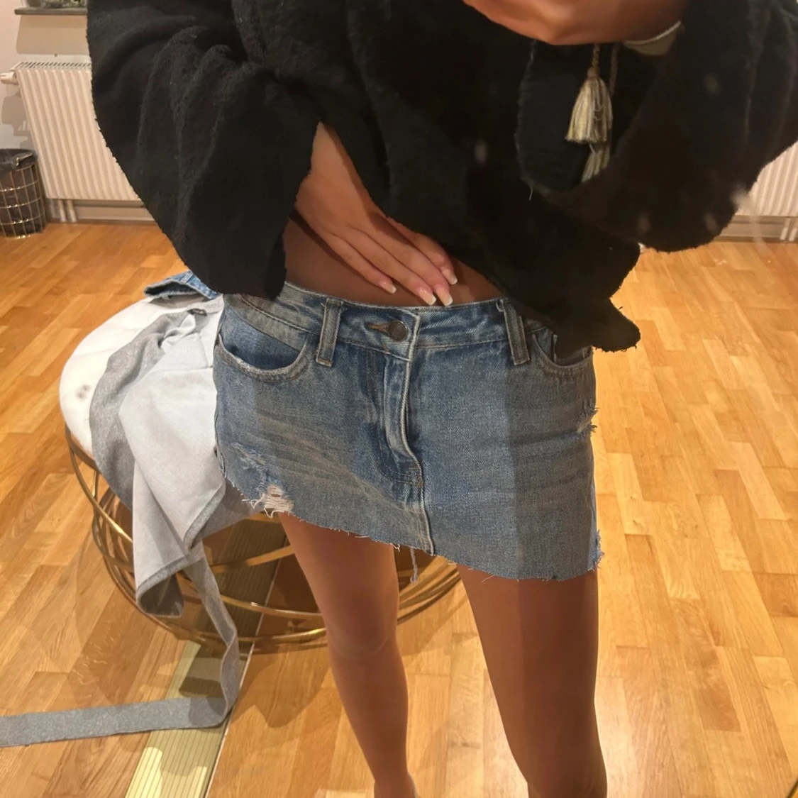 Blå jeans minikjol - 1