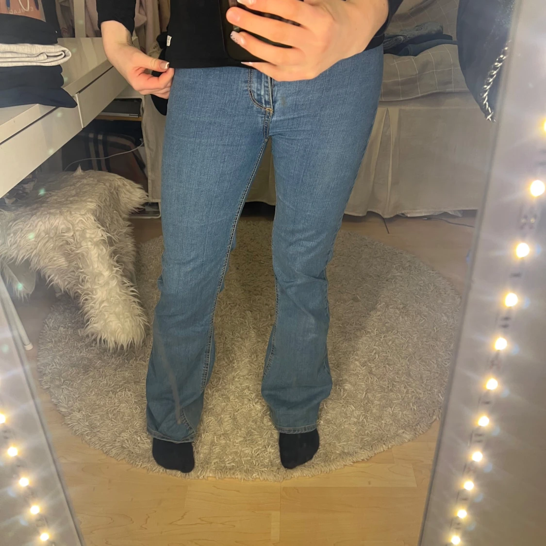 Blå bootcut jeans