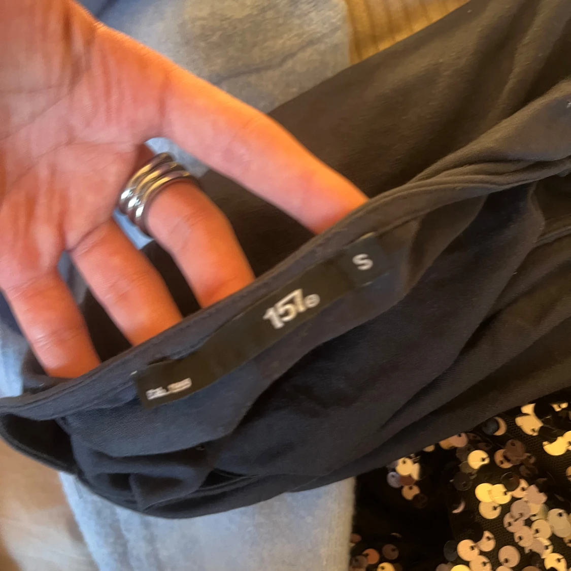  Marinblå långärmad topp  - 2