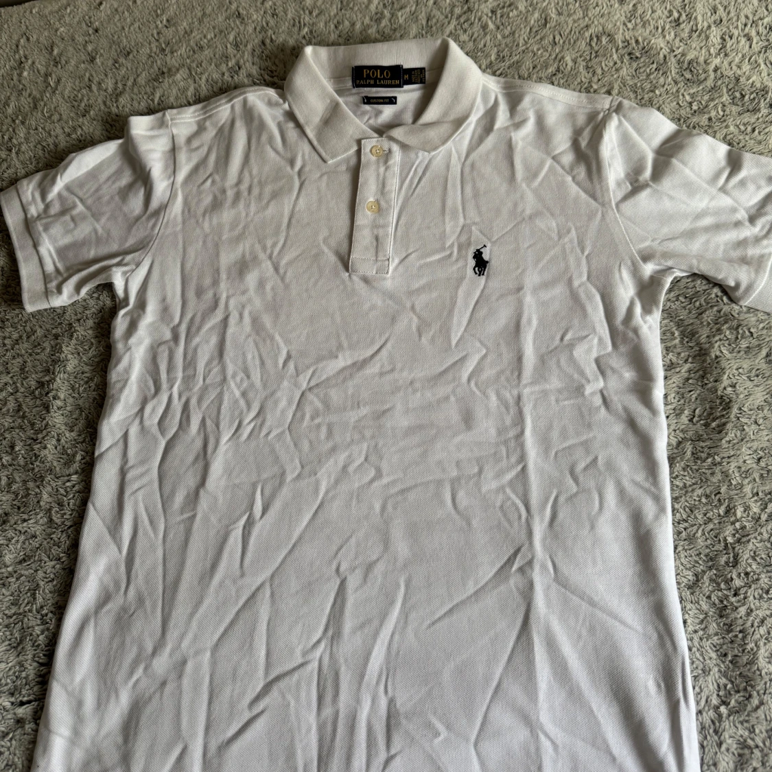 Polo Ralph Lauren vit pikétröja custom fit
