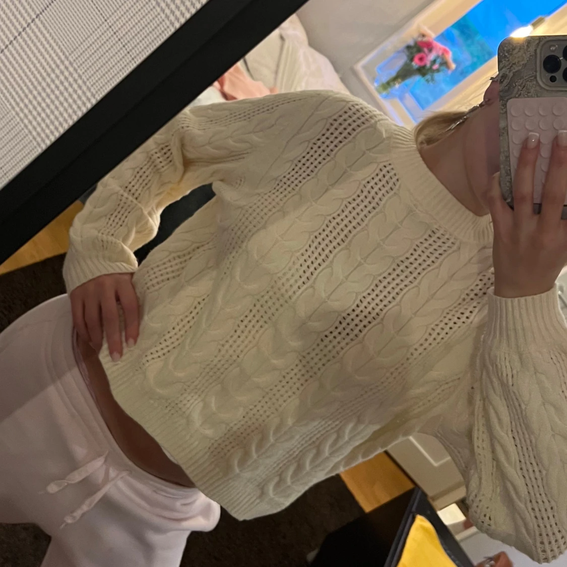 Vit stickad tröja från ONLY - 1