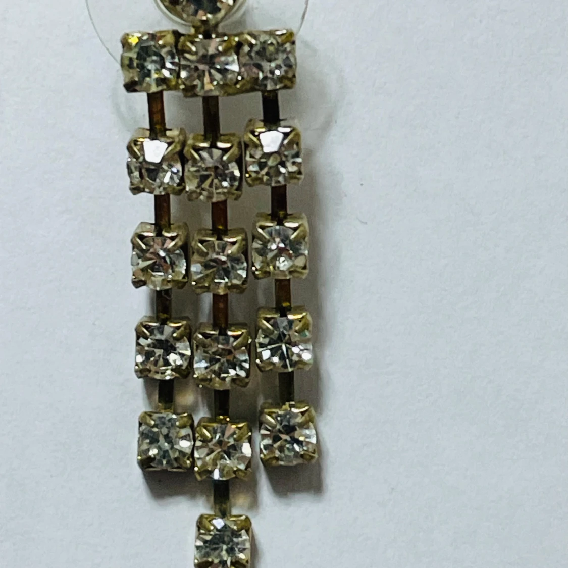 Dangle Earrings with Clear Rhinestones - 4