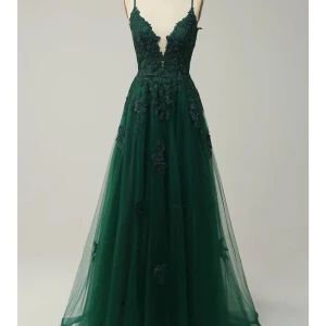 Balklänning - Mörkgrön balklänning, Aldrig använd 