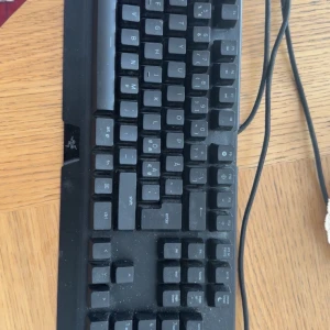 Svart tangentbord från Razer och data skärm från LG - Säljer ett svart tangentbord från Razer med mekaniska tangenter. Perfekt för gaming eller kontorsarbete. Tangentbordet har en stilren design och ansluts via USB. Passar både PC och Mac. Kan säljas separat men om du köper båda tillsammans de blir billigare 