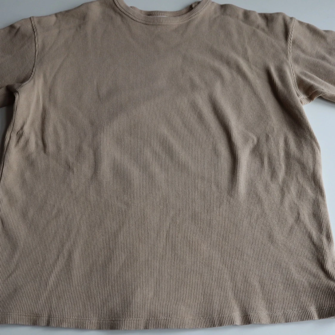 Beige ribbad tröja - 2