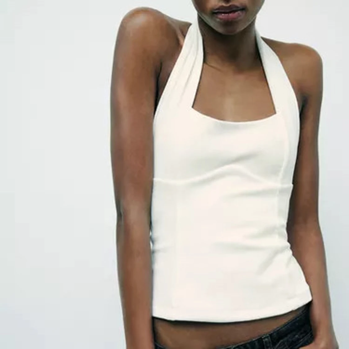 Vit halterneck linne