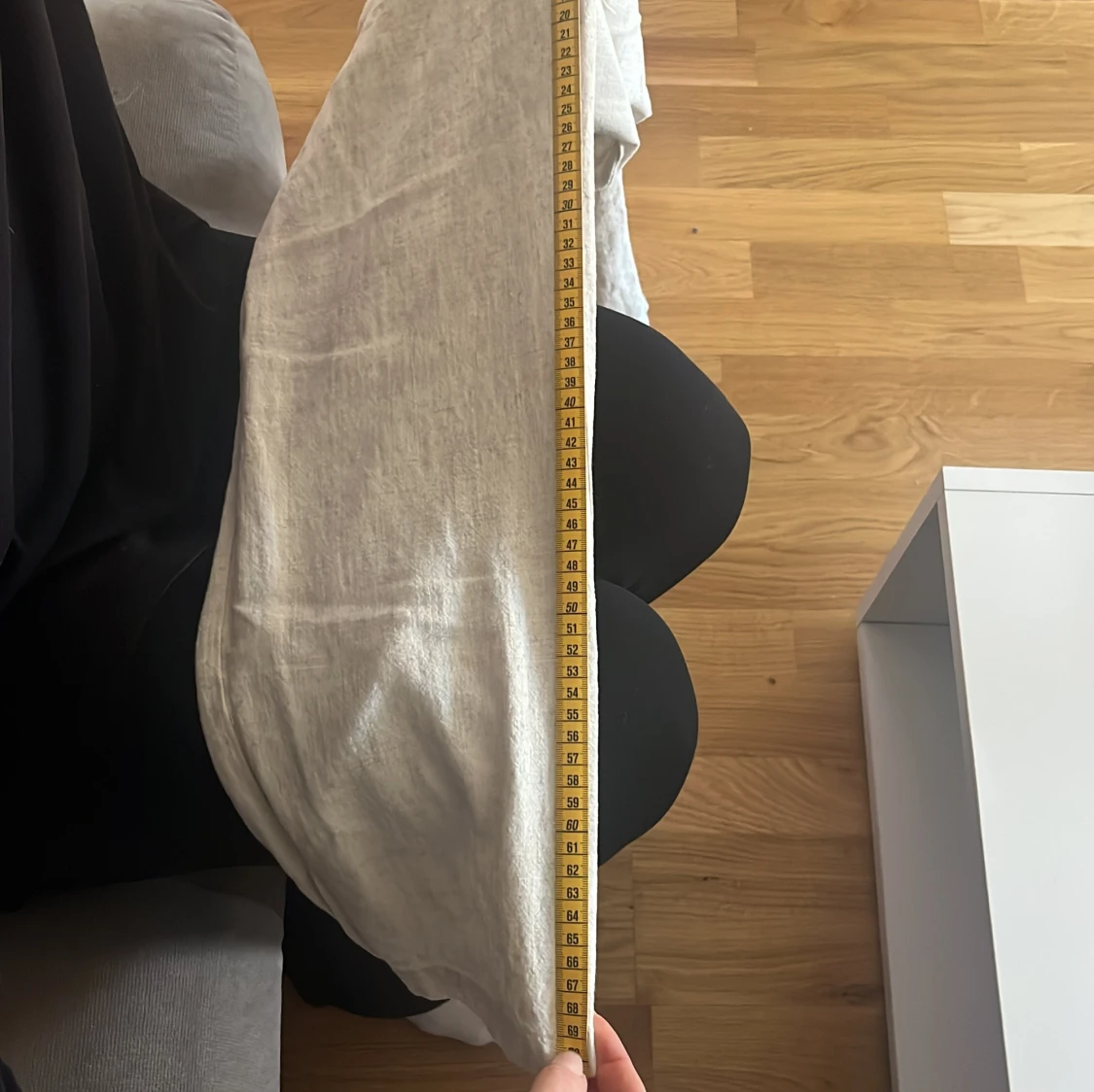 Beige linnebyxor med snörning - 3