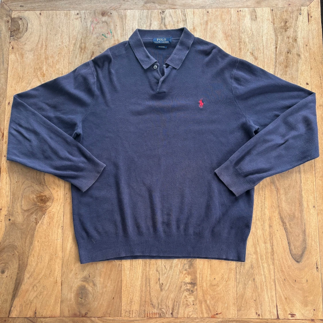 Polo Ralph Lauren – Mörkblå långärmad piké - 3