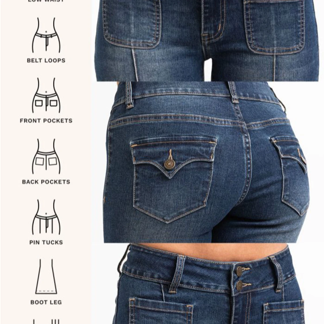 MADLADY bootcut jeans 32 mörk blå - 3