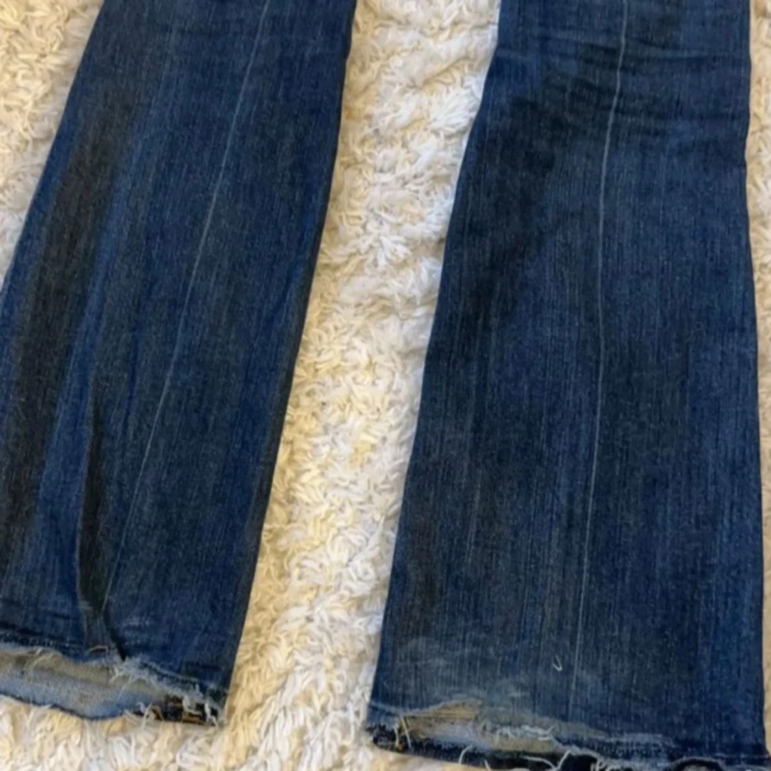 Blå bootcut jeans med låg midja - 2