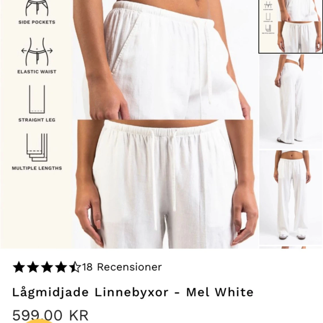 Madlady lågmidjade linnebyxor - 1