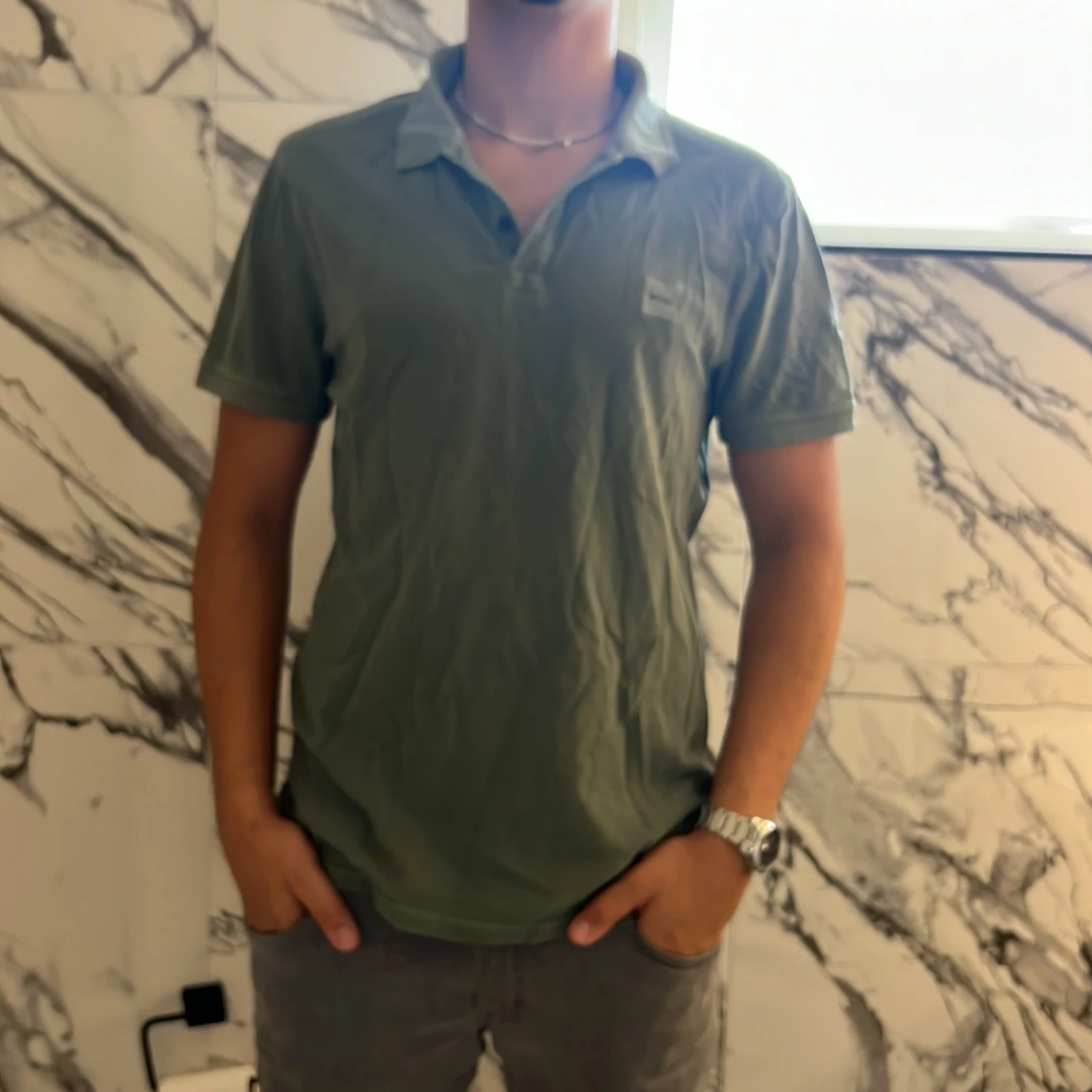 Grön slim fit t-shirt från BOSS