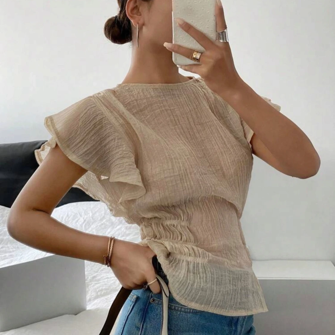 Beige blus