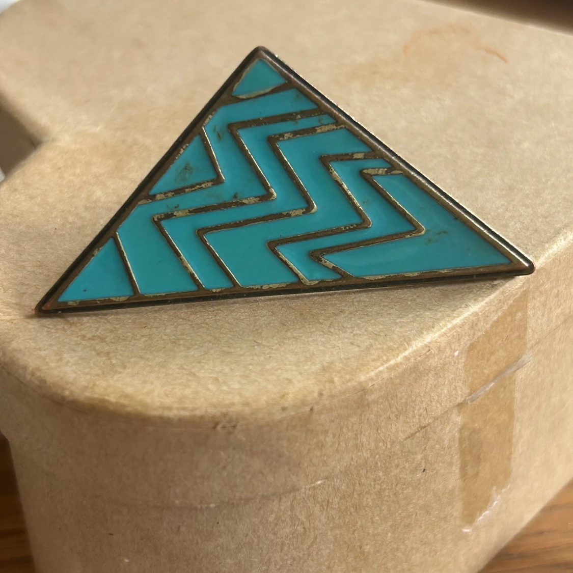 Turkos trekantig statementring - 2