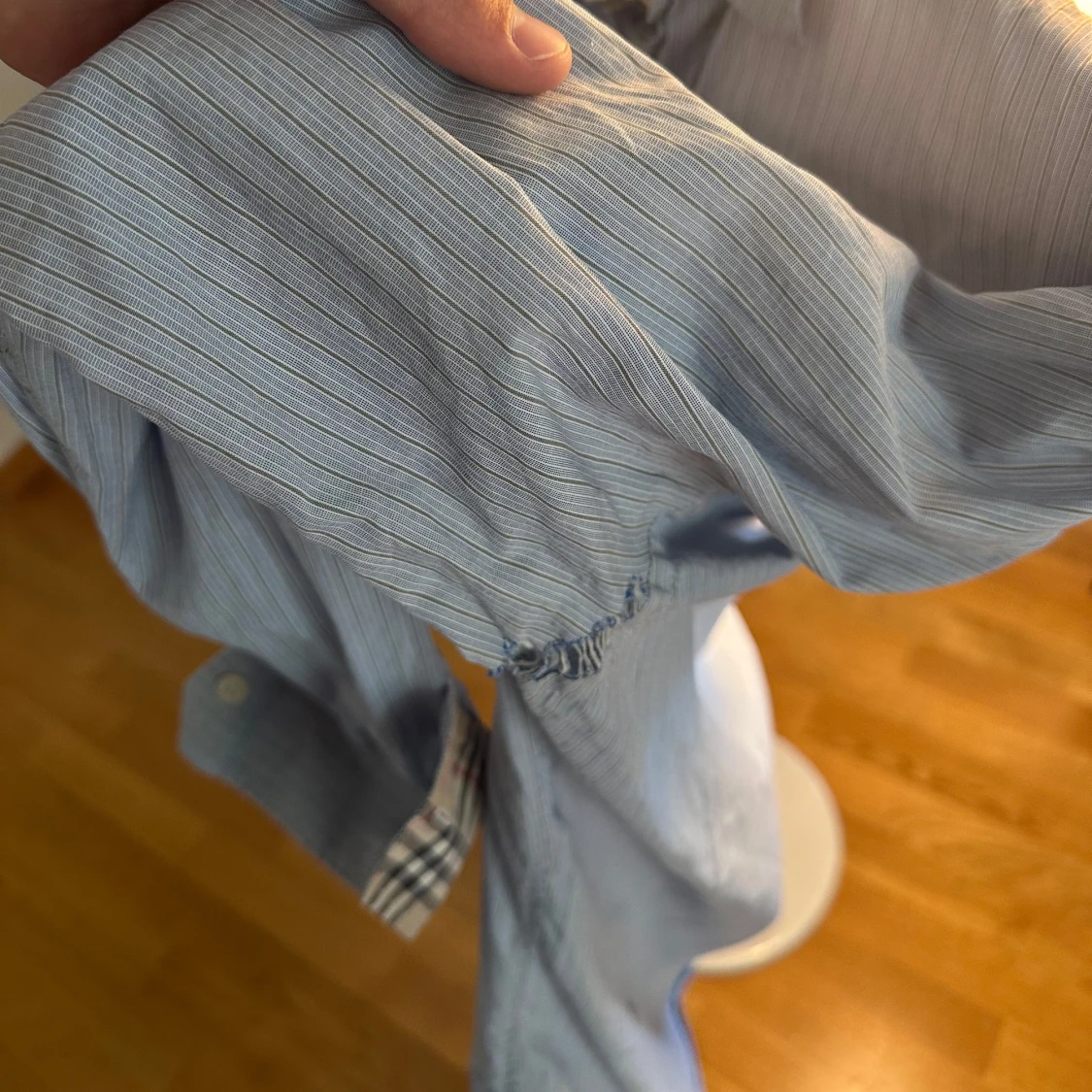 Blårandig Burberry skjorta - 3