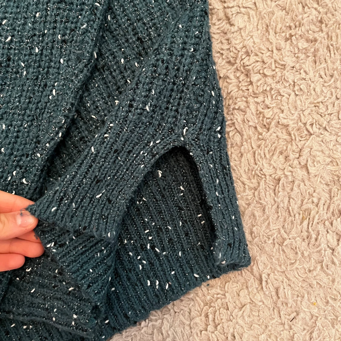 Ribbad tjock tröja  - 2