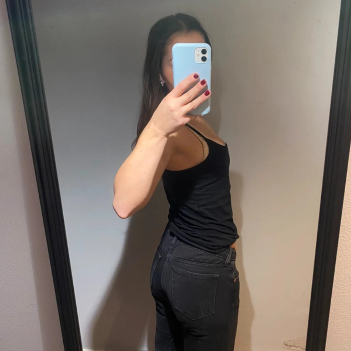 Svarta Weekday Arrow Low Straight Jeans - 1