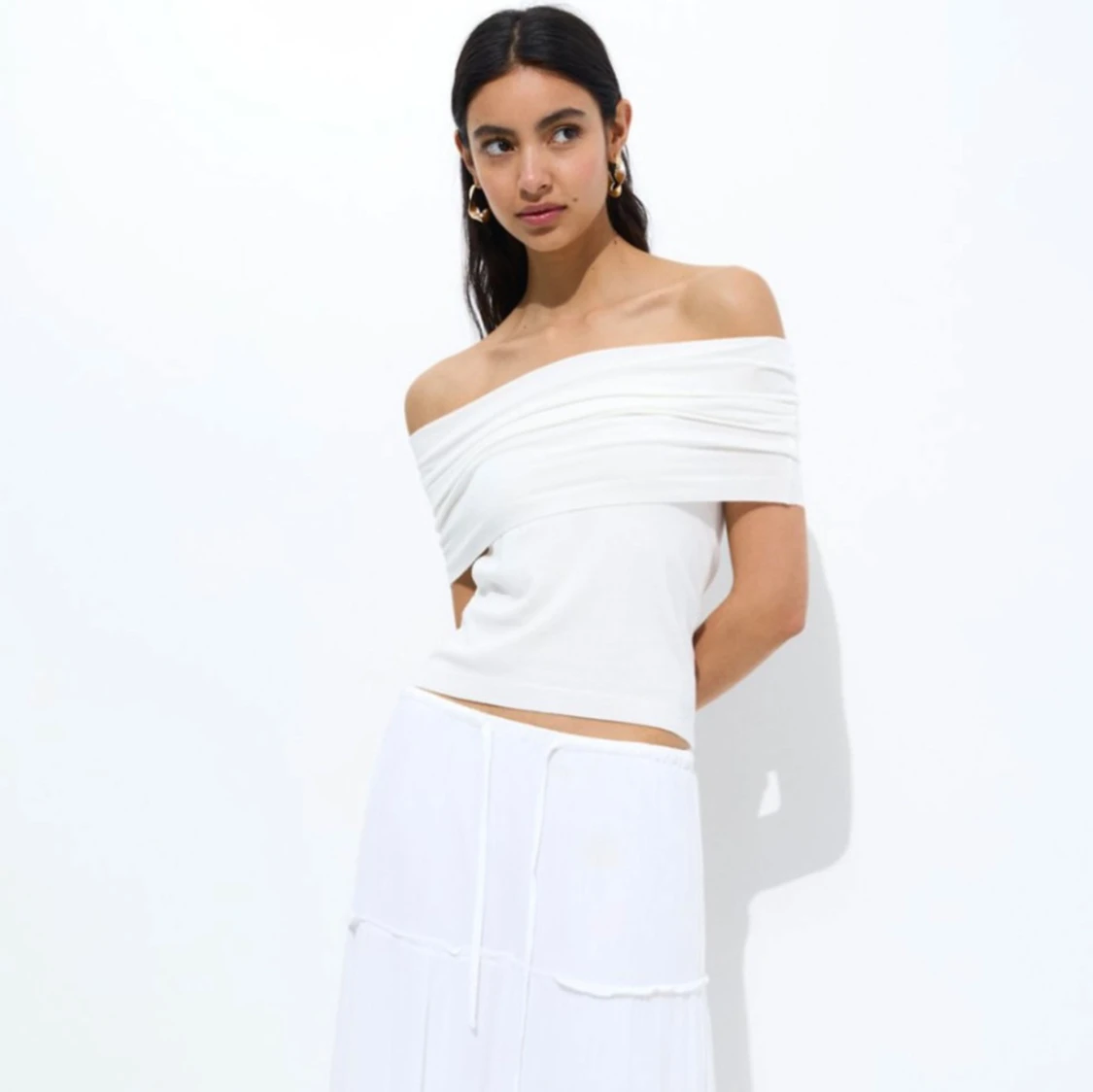 Vit offshoulder topp - 1