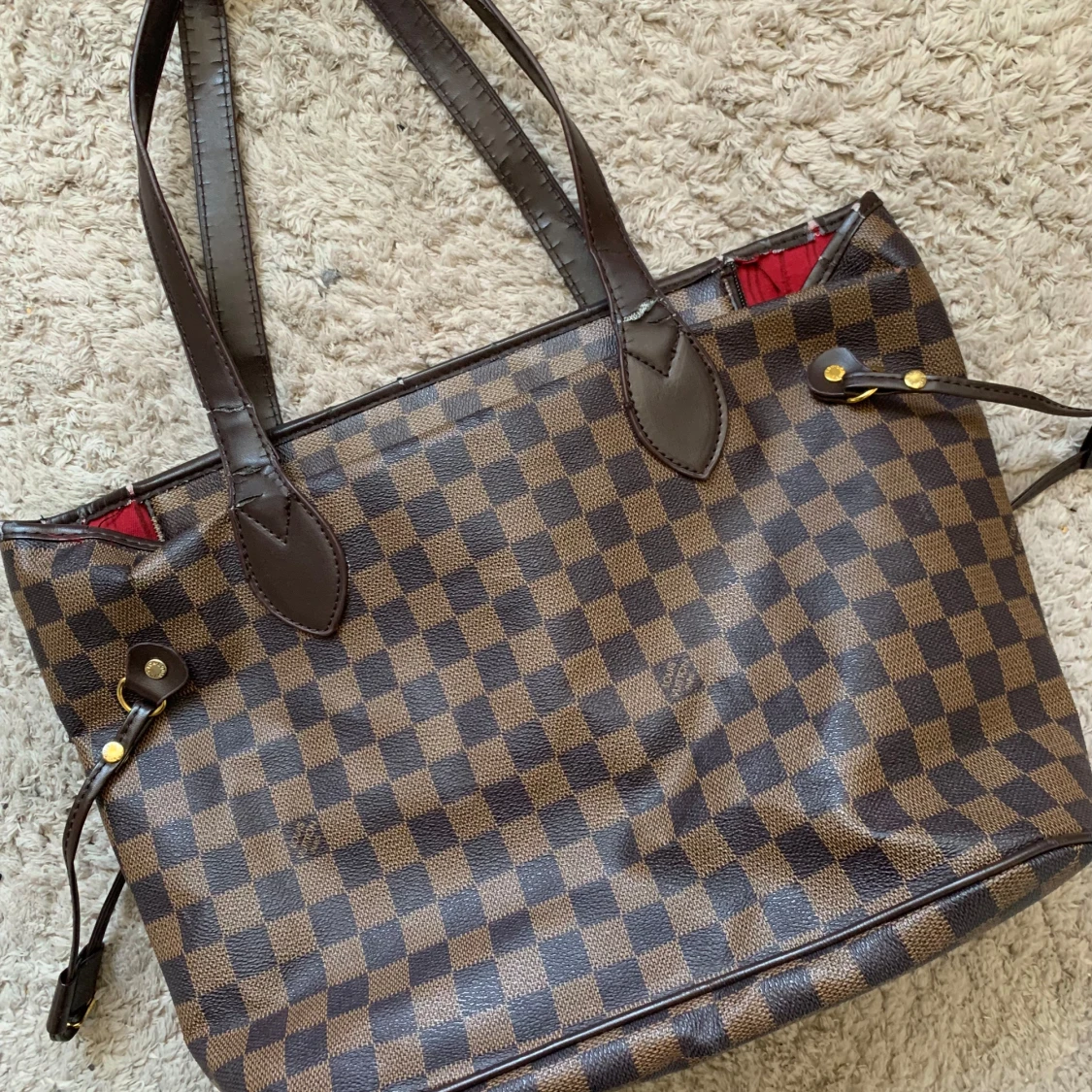 Brun rutig axelväska - 3