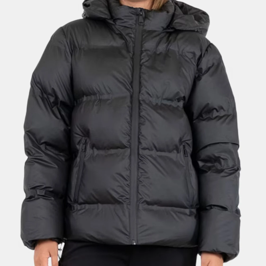 Svart pufferjacka med huva - 2