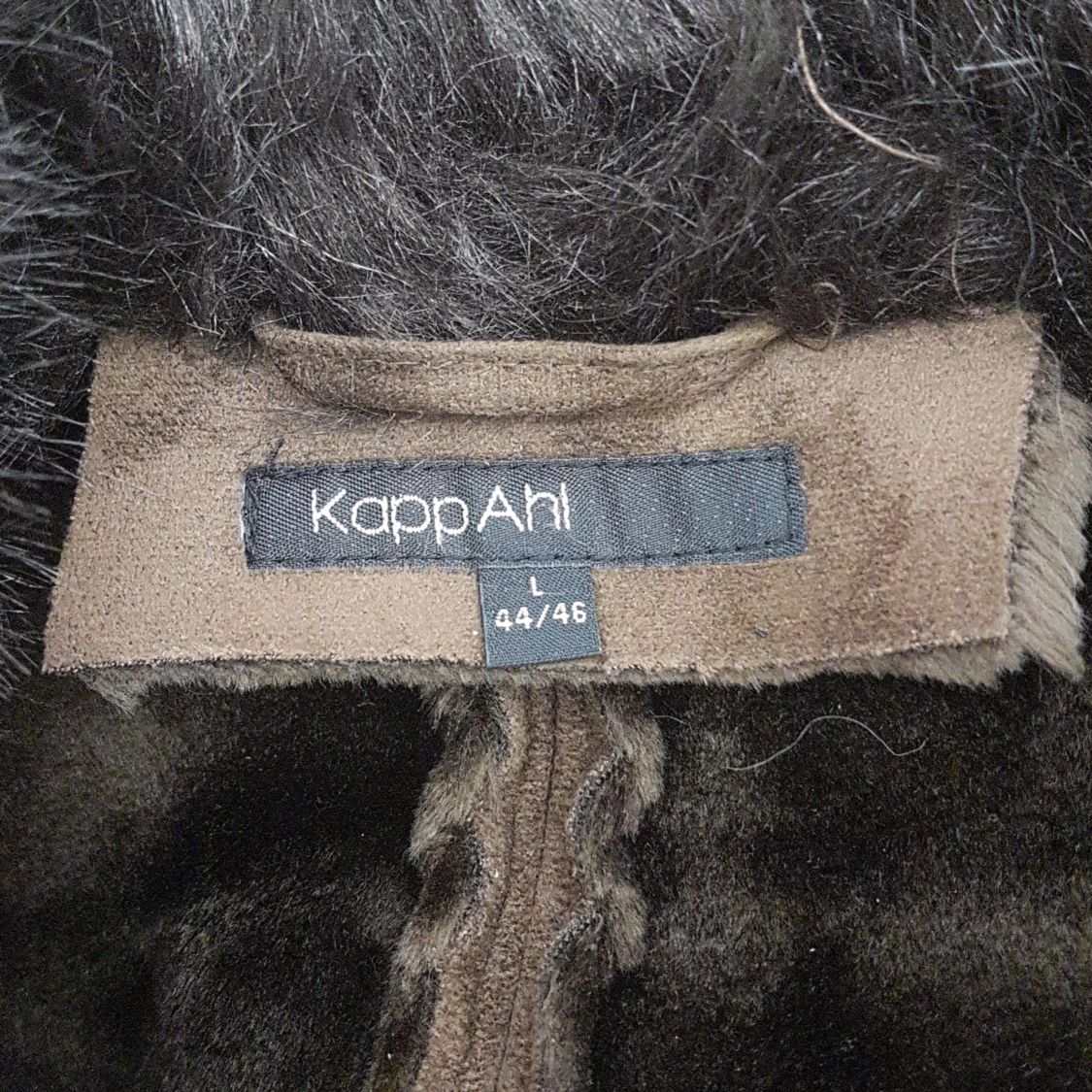 Brun mocka kappa med fuskpäls - 4