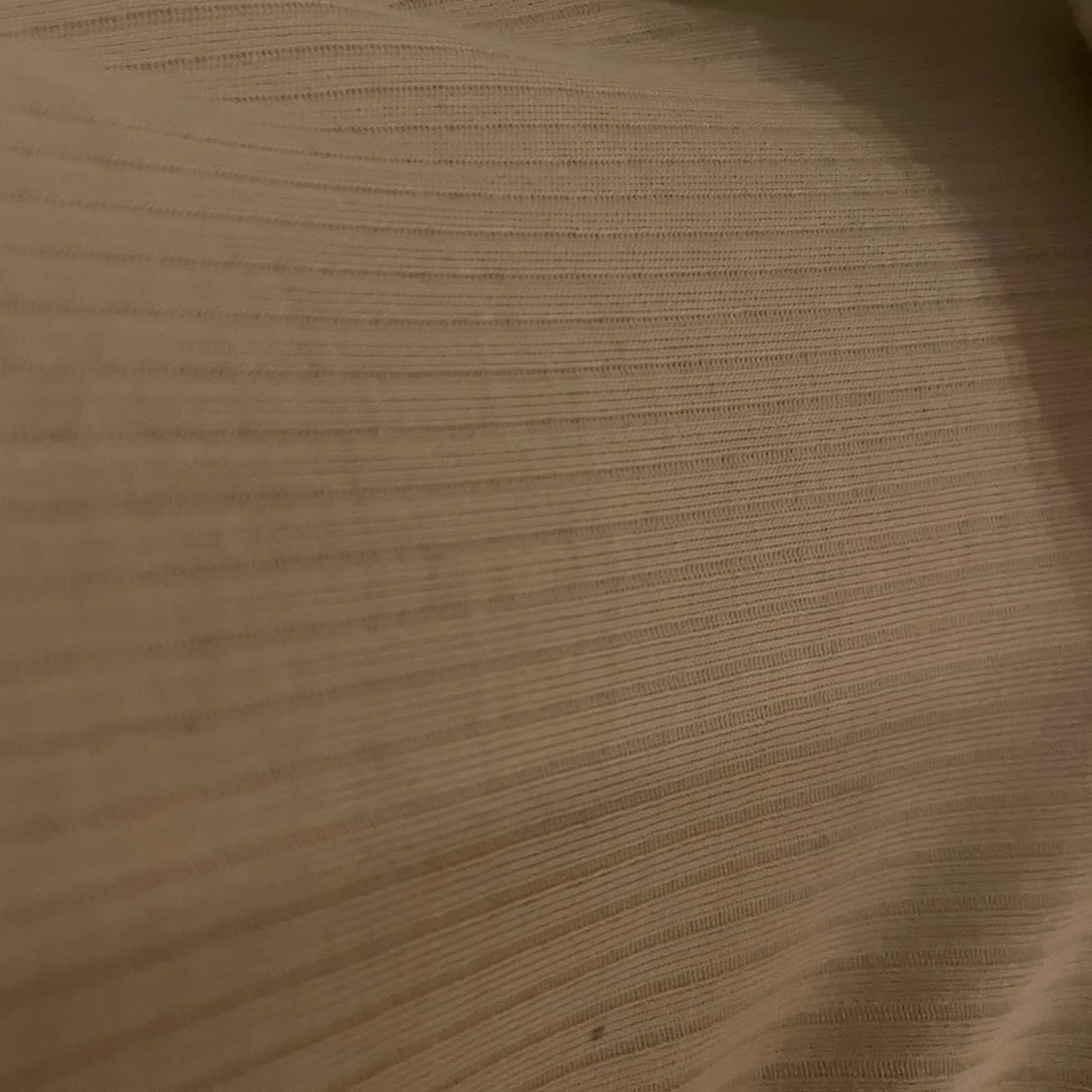 Vit ribbad långärmad topp - 2